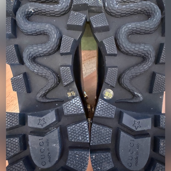 Gucci Black Leather Boots with Crystal Embellishments - size 38.5 - Picture 6 of 10